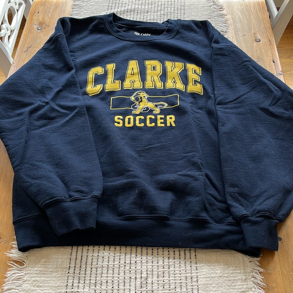 Clarke University Soccer crew neck sweatshirt!